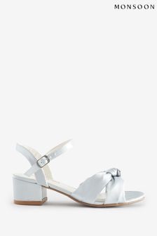 Monsoon Silver Satin Twist Heeled Sandals (B40202) | TRY 1.234 - TRY 1.309
