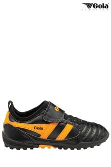 Schwarz - Gola Kinder Ceptor Turf Mikrofaser-Fußballschuhe mit Schnellverschluss (B40206) | 69 €