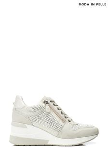 Moda In Pelle Brookie Glitz Wedge Side Zip Trainers (B40359) | $231