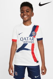 Nike White Jr. PSG 24/25 Away Stadium Football Shirt (B40436) | €100