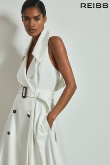 Reiss Off White Bonita Italian Textured Wrap Dress with Silk (B40446) | 4,169 SAR