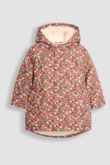 JoJo Maman Bébé Toffee Brown Floral Printed Parka (B40592) | kr1 040 - kr1 130