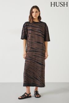 Hush Brown Addie Midi T-Shirt Dress (B40619) | $129