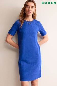 Boden Blue Ali Pom Sleeve Dress (B40676) | KRW106,700