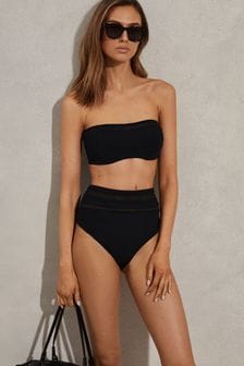 Reiss Black Jemma Strapless Underwire Mesh Bikini Top (B40726) | 44,100 Ft