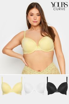 Yours Curve Padded T-Shirt Bra 3 Pack