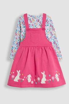 Pink Pinafore Applique Long Sleeve Dresses Next Luxembourg