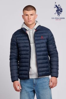 Синий - U.s. Polo Assn. Мужская легкая стеганая куртка (B41025) | €126
