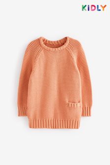 KIDLY Orange Garter Stitch Jumper (B41045) | $41