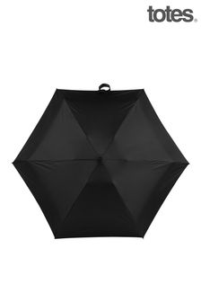 Totes Black Eco Brella Compact Round Umbrella (B41247) | CA$57