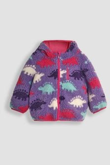 JoJo Maman Bébé Lilac Purple Dino Lined Teddy Fleece (B41258) | €49