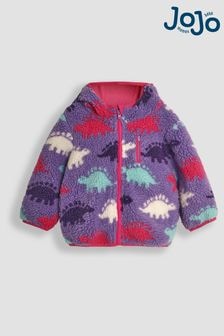 JoJo Maman Bébé Lilac Purple Dino Lined Teddy Fleece (B41258) | $51