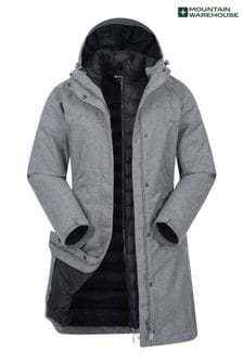 Mountain Warehouse Grey Alaskan 3-In-1 Long Jacket (B41821) | OMR91