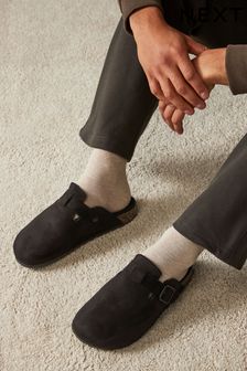 Men s Black Plain Slippers Next Oman