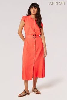 Apricot Red Vintage Shirt Midi Dress (B42207) | KRW83,300