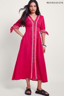 Monsoon Pink Lita Ric Rac Dress (B42260) | ₪ 377