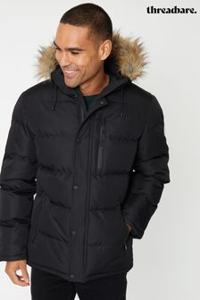 Threadbare Black Showerproof Hooded Padded Parka Jacket (B42386) | €80