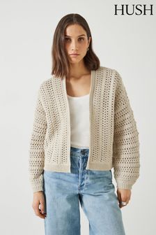 Hush Natural Pixie Knitted Edge To Edge Cotton Cardigan (B42544) | €122