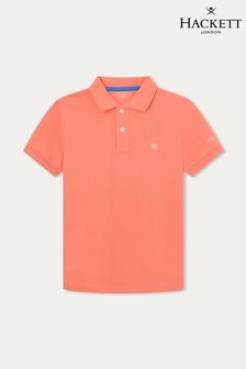 Hackett London Older Boys Orange Short Sleeve Polo Shirt