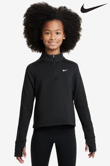 Nike Black Pro Therma-FIT Long-Sleeve 1/2-Zip Training Top (B42651) | $68