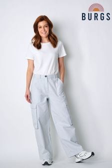 Серые женские брюки-карго с широкими штанинами Burgs (B42671) | €77