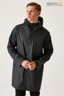 Regatta Trustan Longline PU Rain Black Jacket