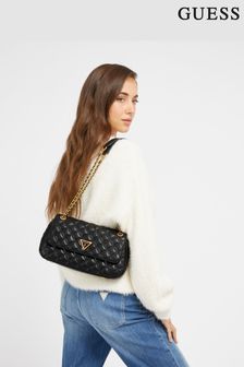 GUESS Giully Quilted Convertible Cross-Body Flap Bag