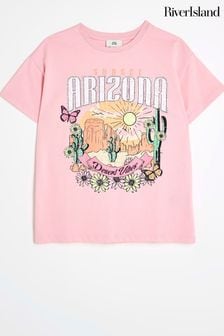 River Island Pink Girls Arizona T-Shirt (B42905) | HK$144