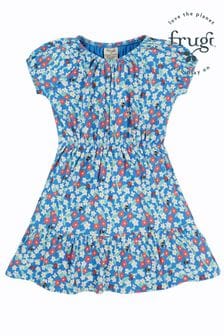 Frugi Blue Floral Crinkle Jersey Dress (B42964) | €45 - €48