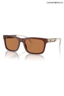 Emporio Armani Ea4224 Rectangle Brown Sunglasses (B42969) | €165