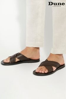 Dune London Brown Cross Strap Frankos Sandals (B42980) | $120