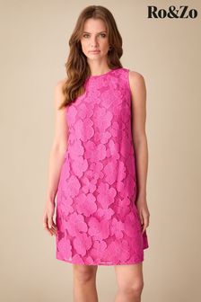Ro&zo Petite Pink Lace Shift Mini Dress (B42982) | 591 LEI