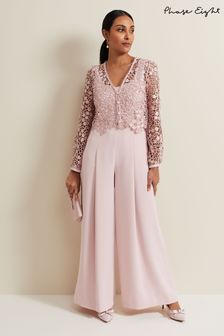 Phase Eight Pink Petite Mariposa Lace Jumpsuit (B43128) | AED1,104