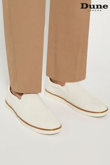 Dune London Totals Perforated Slip On White Trainers