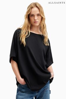 AllSaints Black Lydia T-Shirt (B43350) | AED250