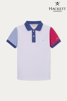 Hackett London Older Boys Short Sleeve White Polo Shirt (B43559) | KRW128,100