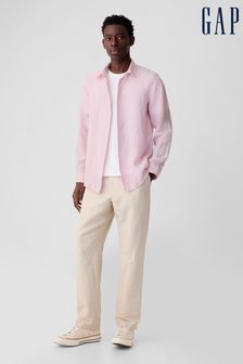 Purple - Gap Long Sleeve Linen Shirt (B43850) | kr920