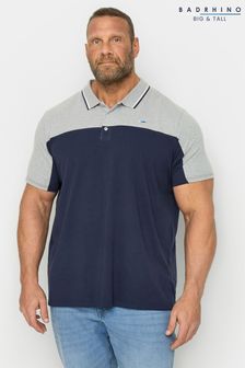 BadRhino Big & Tall Blue Cut & Sew Jersey Polo Shirt (B43941) | kr338