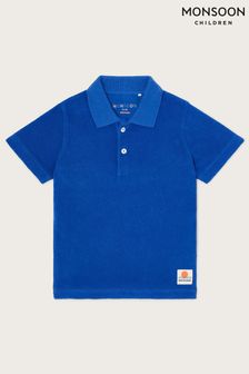 Monsoon Blue Towelling Polo T-Shirt (B44015) | $27 - $30