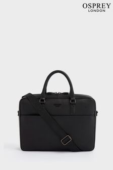 Osprey London The Onyx Leather  Black Laptop Bag (B44120) | $604