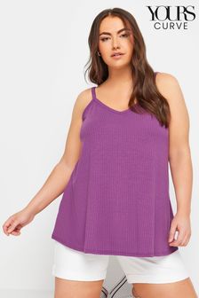 Yours Curve Purple Ribbed Cami (B44426) | SGD 37
