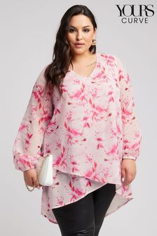 Розовый - Yours Curve блузка с запахом (B44539) | €48