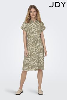JDY Zebra Print Short Sleeve Shirt Dress