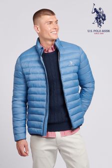 Синий - U.s. Polo Assn. Мужская легкая стеганая куртка (B44685) | €126