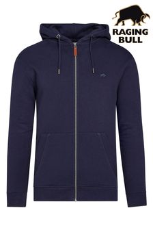 Sweat à capuche Raging Bull classique bleu zippé (B44726) | €81 - €93