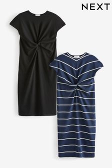 Schwarz/Marineblau - T-Shirt-Kleid, 2er-Pack (B44742) | 74 €