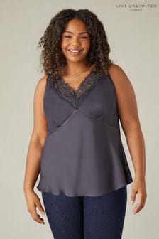 Live Unlimited Curve Grey Satin Lace Cami (B44793) | NT$2,290