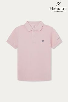 Hackett London Older Boys Pink Short Sleeve Polo Shirt (B44851) | €63