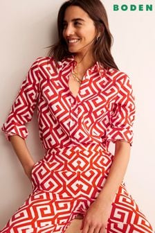 Boden Red Sienna Linen Shirt (B44996) | $120