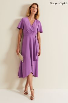 Phase Eight Purple Julissa Frill Wrap Dress (B45114) | €164